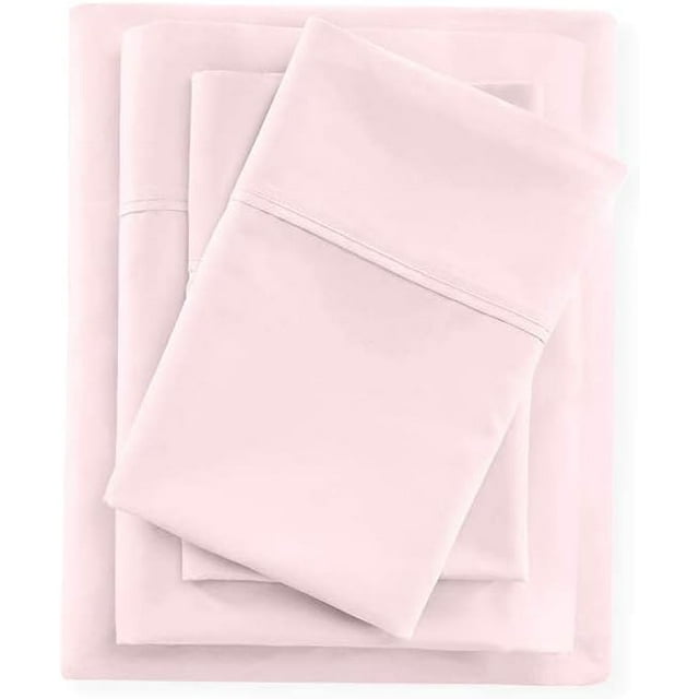 100% Egyptian Cotton Sheets - Luxurious Queen Size Bed Sheets Set with 18" Deep Pockets, 800 Thread Count - 4 Piece Bedding Sheets And Pillowcases, Ultra Soft & Comfortable - Pink Solid.
