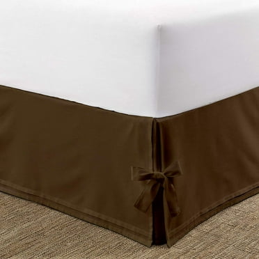 100% Egyptian Cotton Split Corner Tie Bed Skirt, Chocolate Solid, King Size (78" x 80") Inch, 1-Piece 12" Inch Drop Length Bed skirt 800 Thread Cotton Easy Fit & Fade Resistant,