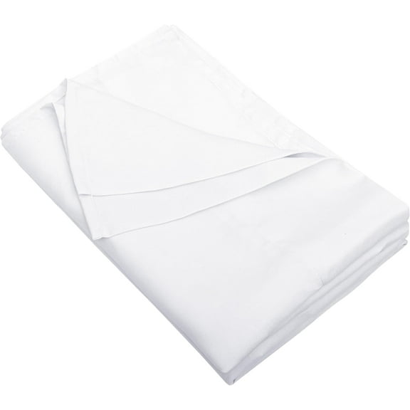100% Egyptian Cotton Twin/Twin XL (66" X 96") Flat Sheet, 600 Thread Count, Cool & Breathable, Soft & Durable Top Sheet { Solid White Twin/Twin XL Size }