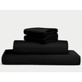 thumbnail image 1 of 100% Egyptian Long Staple Cotton Bedsheet Set, 700 Thread Count, 4-PC Sheets Set, Black Color, Twin Size, 15 Inch Deep Pocket of Fitted Sheet, Soft Sateen Weave Breathable, 1 of 7