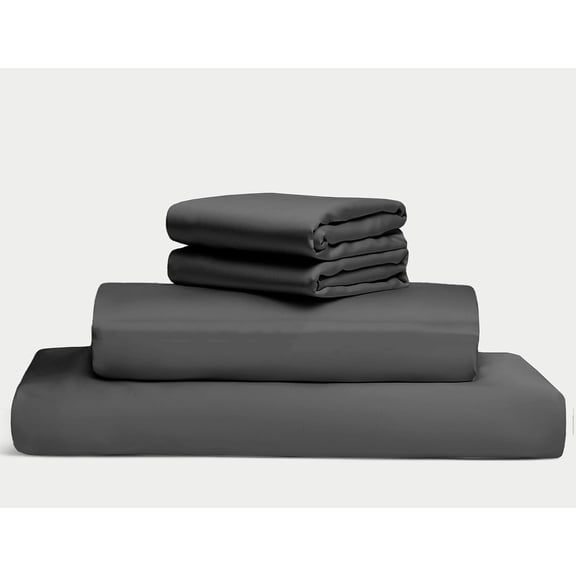 100% Egyptian Long Staple Cotton Bedsheet Set, 700 Thread Count, 4-PC Sheets Set, Charcole Grey Color, Full-XL Size, 15 Inch Deep Pocket of Fitted Sheet, Soft Sateen Weave Breathable