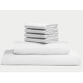 thumbnail image 1 of 100% Egyptian Long Staple Cotton Bedsheet Set, 800 Thread Count, 6-PC Sheets Set, Percale White, California King Size, 10 Inch Deep Pocket of Fitted Sheet, Soft Crisp Percale Weave Breathable, 1 of 7