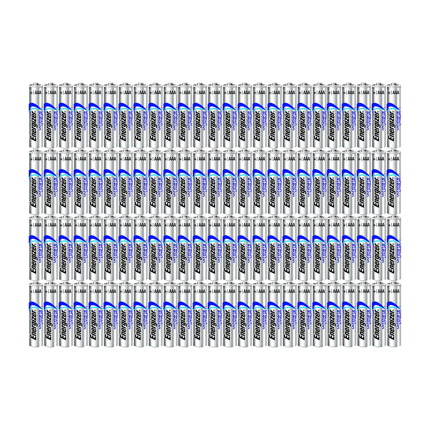 100 Energizer AAA Ultimate Lithium Batteries Retail Packing L92BP