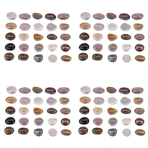 100 Engraved Inspirational Stones with Words of Encouragement Gold Engraved Stones