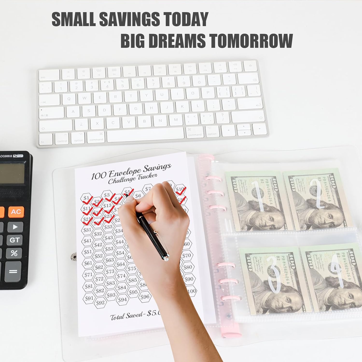 100 Envelope Challenge Binder,100 Day Savings Challenges Book With