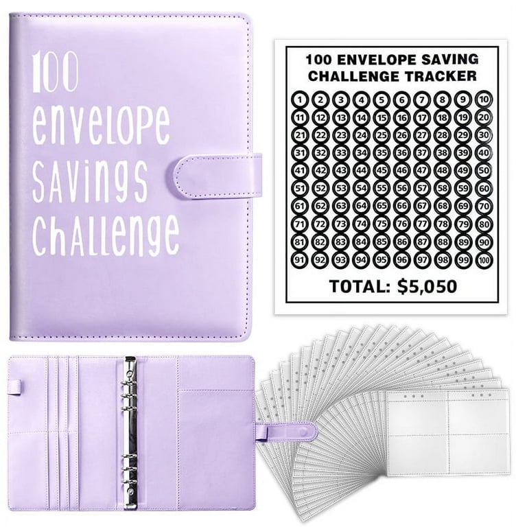 100 Envelope Challenge Budget Planner, $5,050 Money Saving Cash Challenge  Book