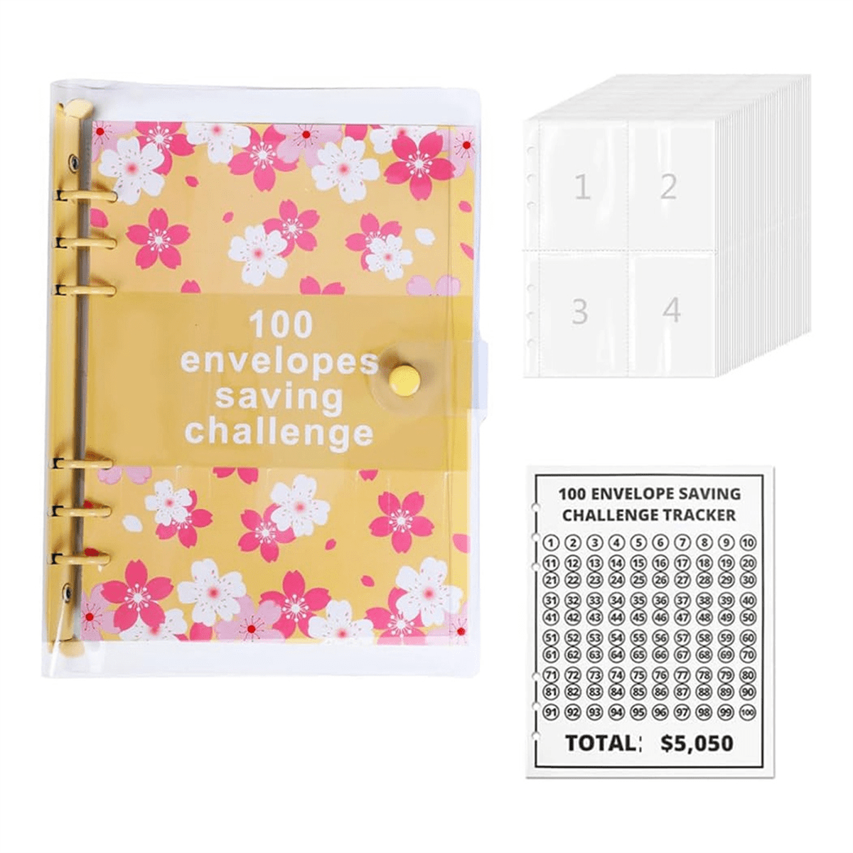 Classeur '100 Envelope Challenge' - Défi D'épargne Facile Et Ludique - Planificateur Budgétaire Coloré