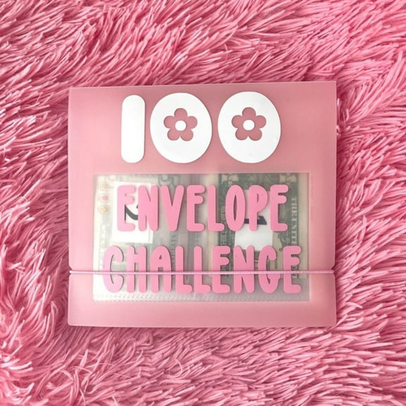 100 Envelope Challenge Binder,Savings Challenges Book with Envelopes,Binder Label 100Envelope Cash Stuffing Savings Challenge Binder