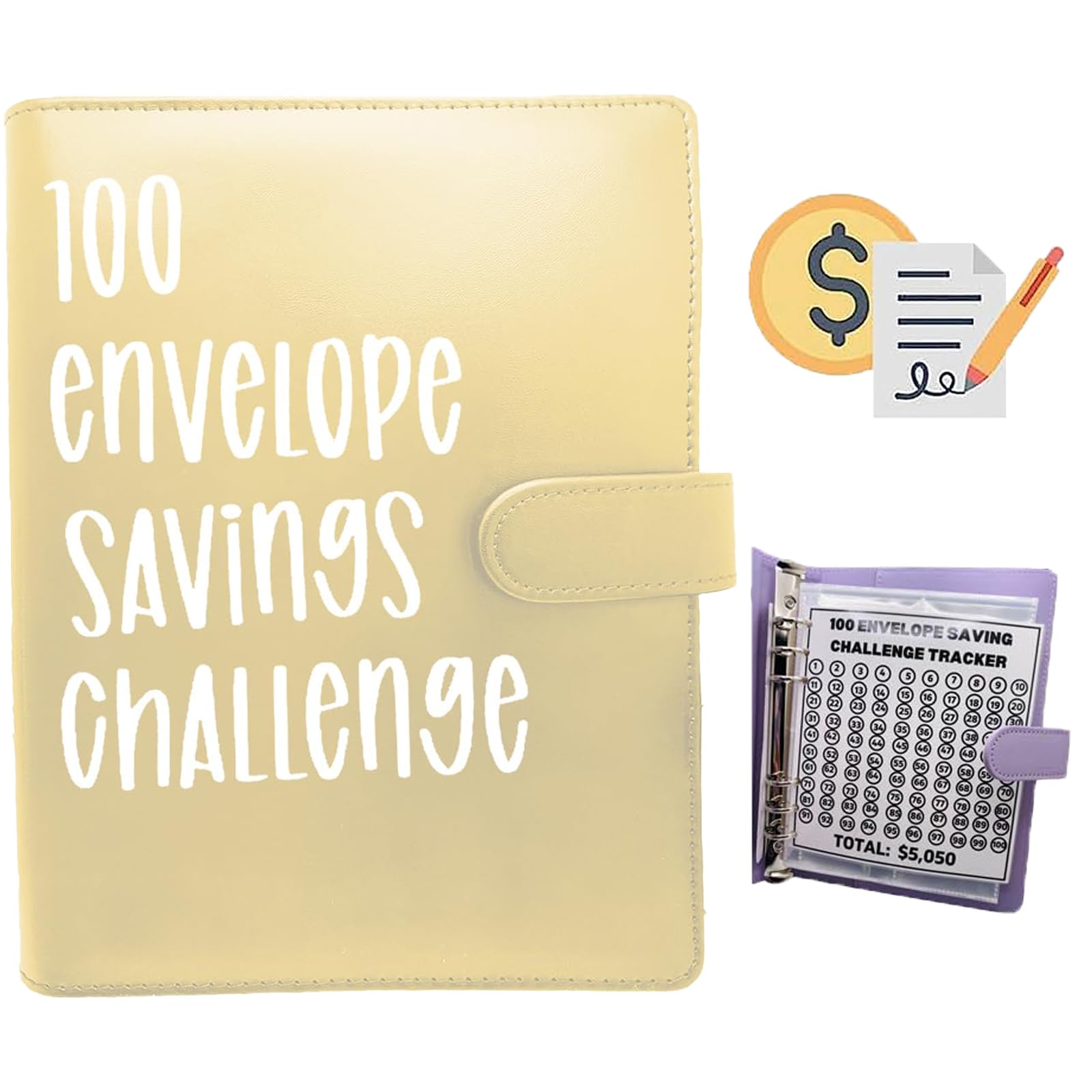 100 Envelope Challenge Binder, Savings Challenges Sheetsï¼ŒEasy and Fun