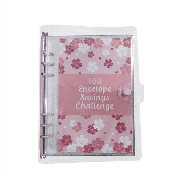 100 Envelope Challenge Binder Savings for Save 5050 with Cash Envelopes Budget Planning Red