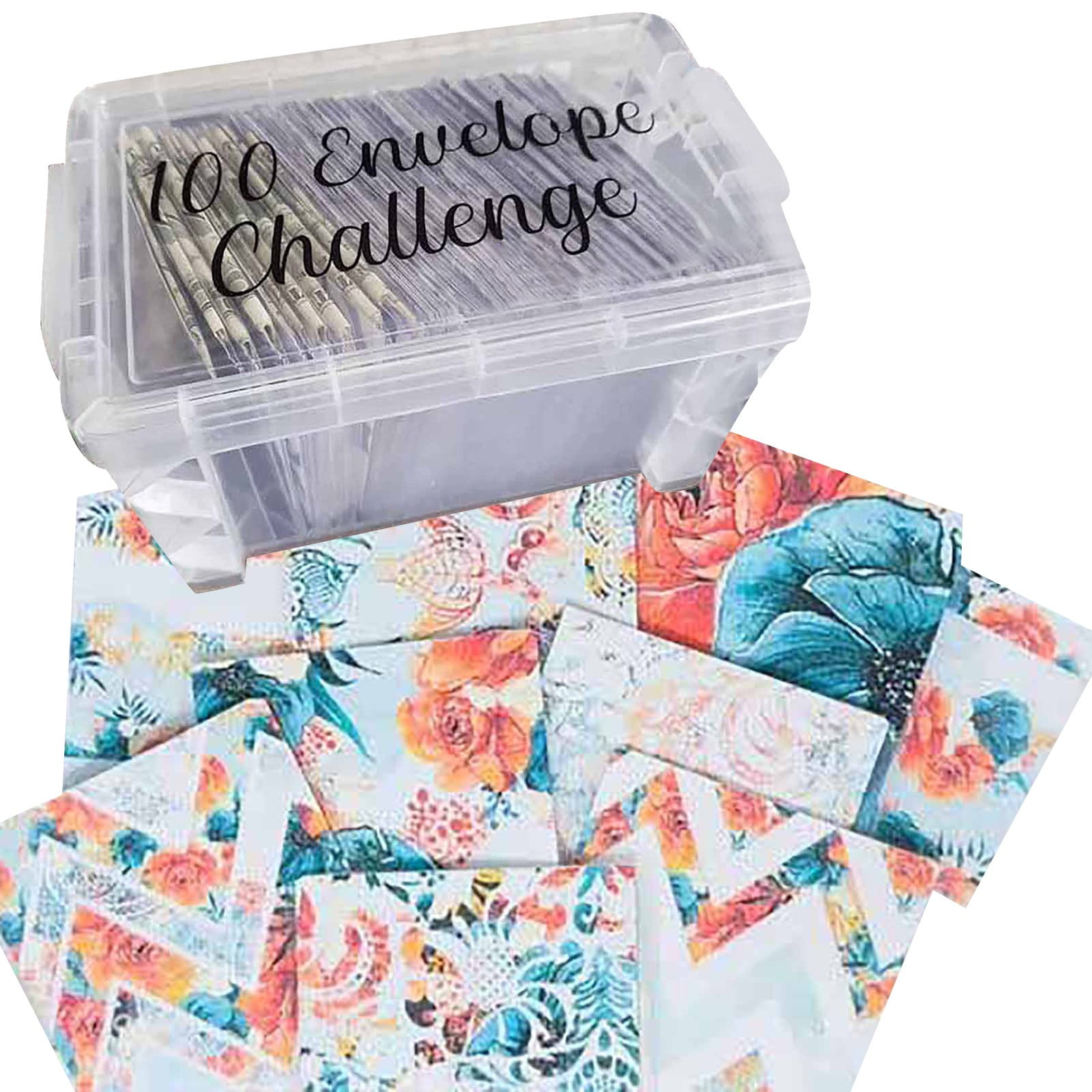 100 Envelope Challenge Binder with Storage Box, Easy and Fun Way to Save  $5,050, Money Box & Money Envelopes for Cash Saving Saving Challenge Book
