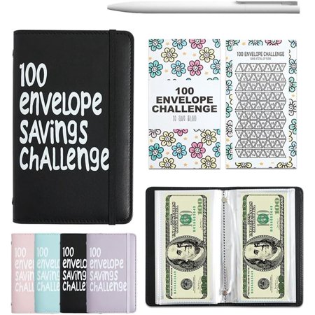 100 Envelope Money Savings Challenge Coin Budgetstorage Book,100 Days Planner Savings Binder,Budgeting Cash Envelopes Successfully Reach Your $5,050 and $500 and $10,000 Savings Goals
