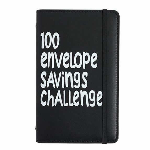 100 Envelopes Money Saving Challenge Binder Black Pu Leather Budget Book With Cash Envelopes Easy Way To Save $10,000 Or $5,050 Family Savings Organizer,100 Envelope Savings Challenge Book