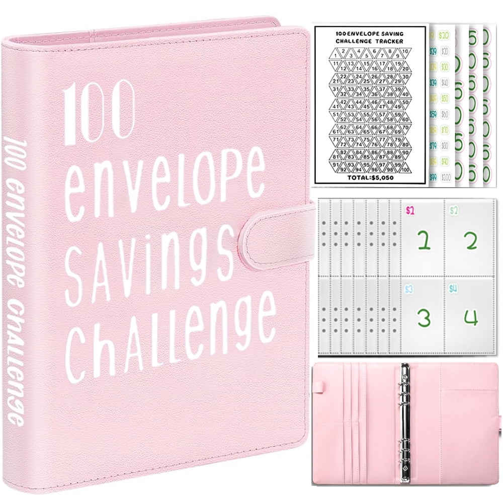 100 Envelopes Money Saving Challenge Binder, Prociv A5 Savings Binder