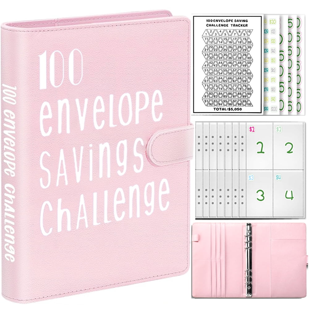 100 Envelopes Money Saving Challenge Binder, Prociv A5 Savings Binder ...