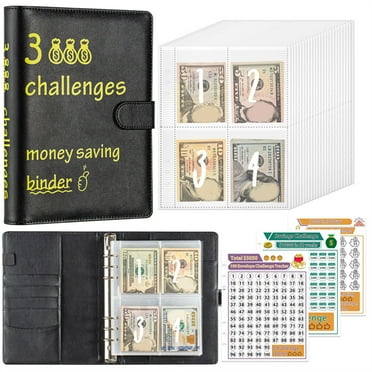 100 Envelopes Money Saving Challenge Binder, to Save $5,050, 10,000 and $500, 100 Days, 52 Weeks and 30 Days Challenge Binder, A5 Money Saving Planner Cash Envelope Binder