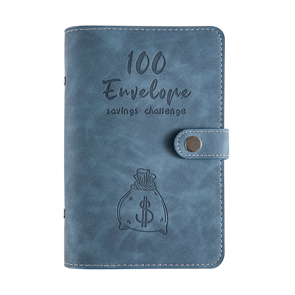 100 Envelopes Money Saving Challenge Budget Binder PU Leather Cover ...