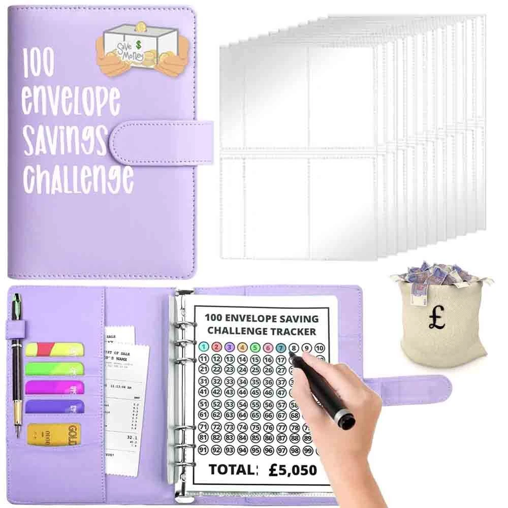 100 Envelopes Money Saving Challenge, Cash Budget Planner A5 Binder, Savings ...