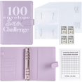 thumbnail image 1 of 100 Envelopes Money Saving Challenge Money Saving Binder 100 Envelope Challenge Binder Savings Binder Envelope A5 Savings Challenge Book (A5 Full Purple), 1 of 12