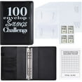 thumbnail image 1 of 100 Envelopes Money Saving Challenge Money Saving Binder 100 Envelope Challenge Binder Savings Binder Envelope A5 Savings Challenge Book (Black), 1 of 11