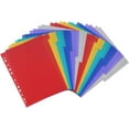 12 Tab Plastic Dividers, Assorted Colors, 12 Tab Index Dividers with 11