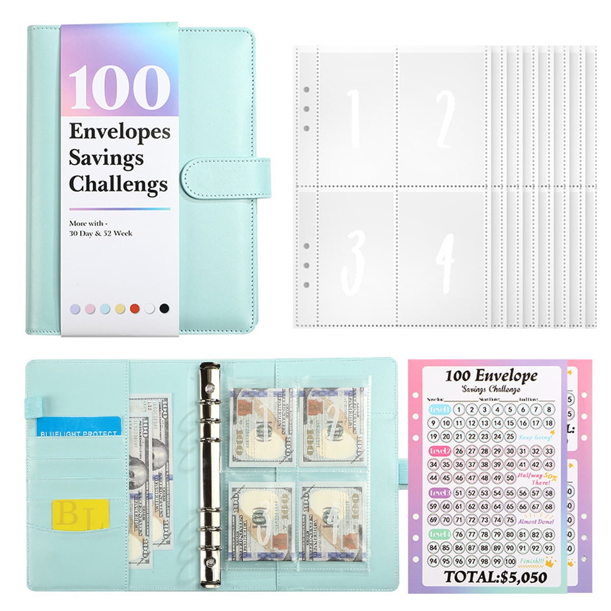 100 Envelopes Money Saving Challenge, Savings Challenges Book with