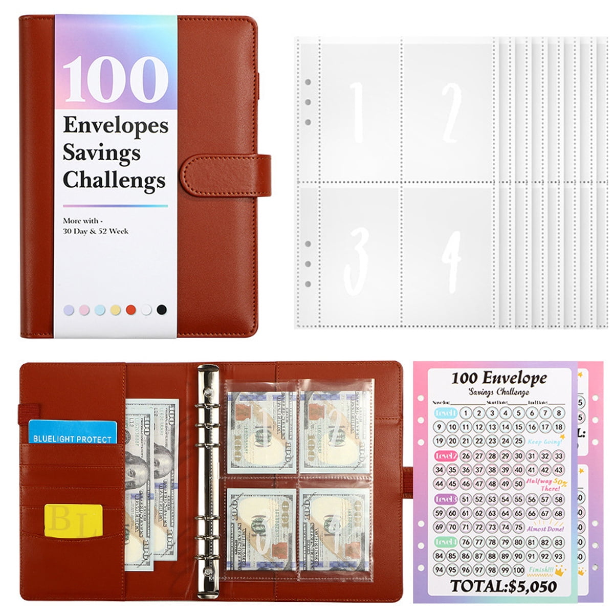 100 Envelopes Money Saving Challenge, Savings Challenges Book with