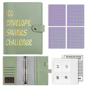 100 Envelopes Saving Challenge Binder, Soft A5 Budget Planner Book, Savings Money Purple Challenges Book Graduation Gift, Children's Day Gift