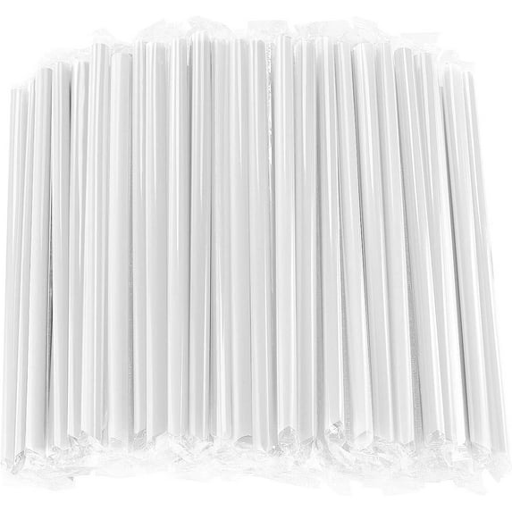 100Pcs Jumbo Smoothie Straws ,Clear Colors Straws, Wide Straws and Individually Wrapped Straws for Drinking, Milkshake(0.43inch, 9.45inch)
