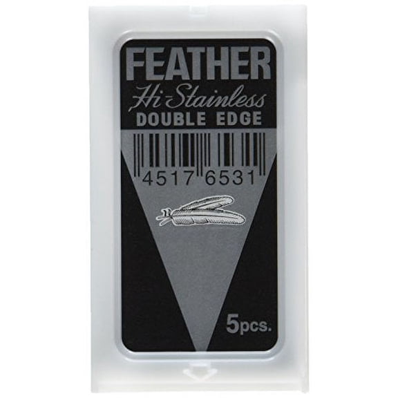 100 FEATHER Hi-Stainless Platinum Double Edge Razor Blades 5's