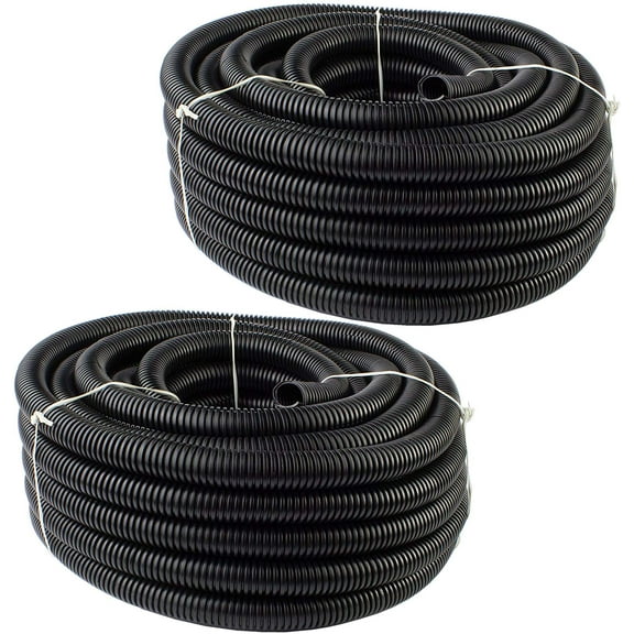 100 FT 1/2" 13mm (2 pcs of 50 FT) Split Wire Loom Conduit Polyethylene Tubing Black Color Sleeve Tube