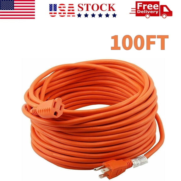 100 FT 16/3 Extension Cord Outdoor Extension Cord Heavy Duty Extension Cord USA
