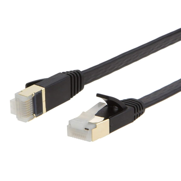 100' FT Feet CAT6 CAT 6 RJ45 Ethernet Network LAN Patch Cable Cord - Flat Black