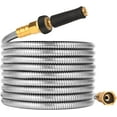 thumbnail image 1 of 100 FT Garden Hose Expandable - 304 Stainless Steel Water Hose 100 FT - Heavy Duty Flexible Kink Free Hose, no Bite, 1 of 7