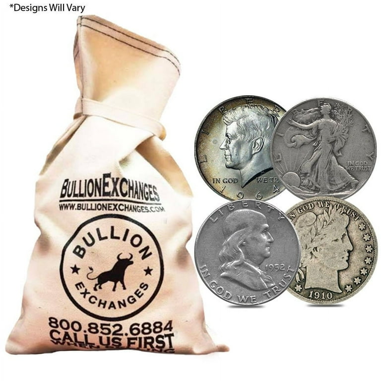 Collectible US Mint 100 Face Value Bag 90 Silver Half Dollars 200 Coins Walmart