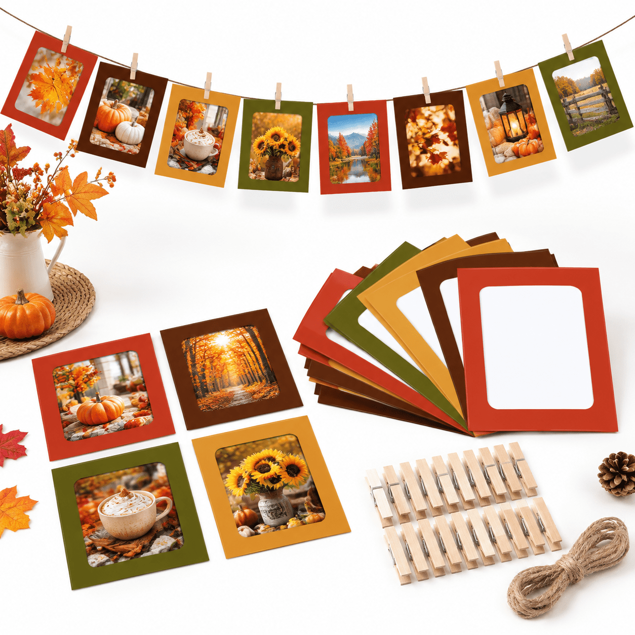 String Candy Kit 100 Fall Paper Photo Frames 4x6 Frame With 100 Clip 10 String Kit Diy ...