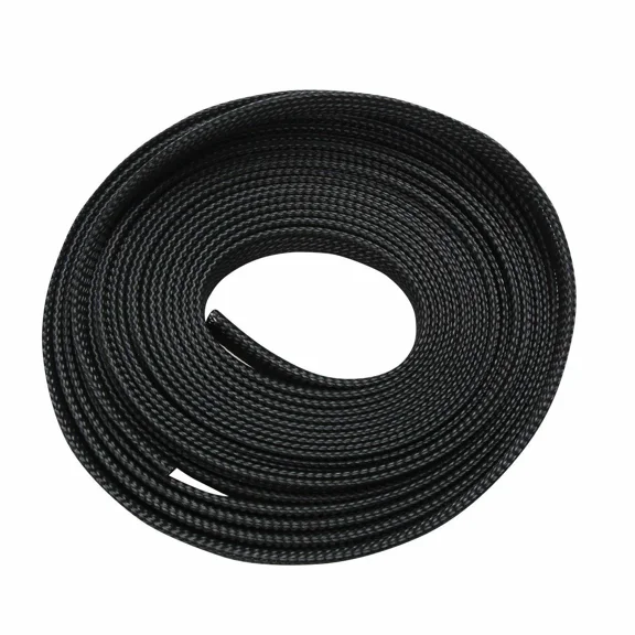 100 Feet 1/2" Black Expandable Wire Cable Sleeving Sheathing Braided Loom Tubing