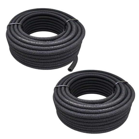 (100 Feet) 1/4 in. Dripline Soaker Hose, Black Rubber Drip Irrigation Tubing (Compatible with Raindrip, Rainbird, Orbit Tubing & Fittings)