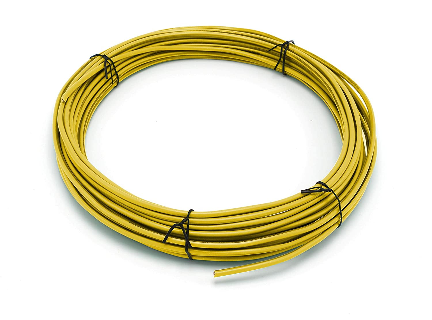 100 Feet (30 Meter) - Insulated Solid Copper THHN / THWN Wire - 12 AWG, Wire is Made in the USA, Residential, Commerical, Industrial, Grounding, Electrical rated for 600 Volts - In Yellow