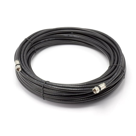 100' Feet, Black RG6 Coaxial Cable (Coax Cable) with Weather Proof Connectors, F81 / RF, Digital Coax - AV, Cable TV, Antenna, and Satellite, CL2 Rated, 100 Foot