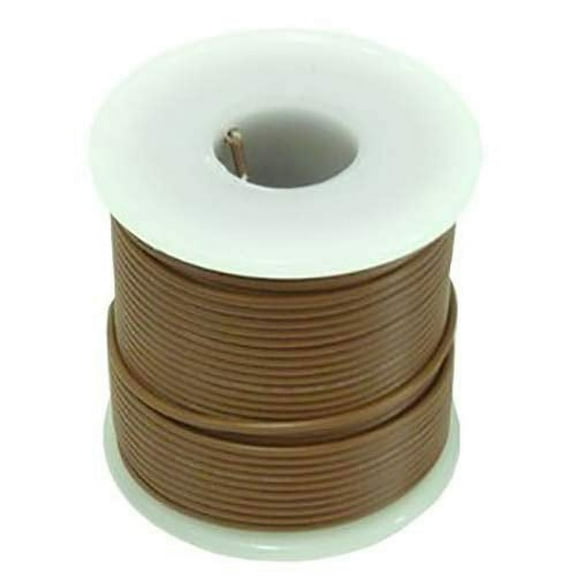 100 Feet Brown 20 Gauge Solid Hook-Up Wire, Tinned Copper, PVC Insulation (Shade May Vary)