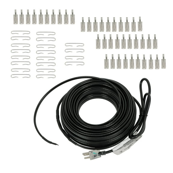 100 Feet Heat Tape 8W/FT With Clip Hook Roof Heat Cable Snow De-icing Kit