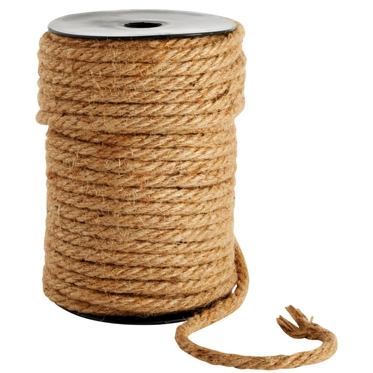 66 Feet 6mm Jute Rope 3 Ply ,100% Natural Thick Jute Hemp Rope Strong String  Craft Twine for DIY & Arts Crafts, Packing Bundling