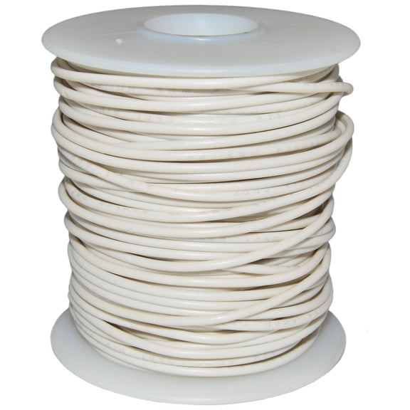 100 Feet White 22 Gauge Solid Hook-Up Wire, Tinned Copper, PVC Insulation (Shade May Vary)