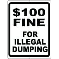 thumbnail image 1 of $100 Fine for Illegal Dumping Sign, 1 of 1