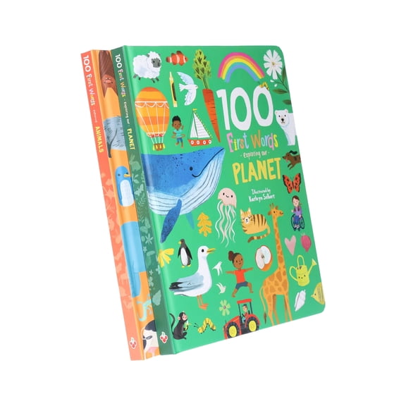 100 First Words Exploring Our Planet & Exploring Animals 2 Books Set -Ages 3-5 -Board Book