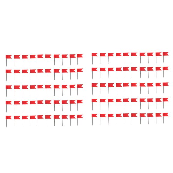 100 Flag Shape Map Pins Cork Notice Board Drawing Pins Push Pin Red,100 X Flag Shape Push Pin,Red