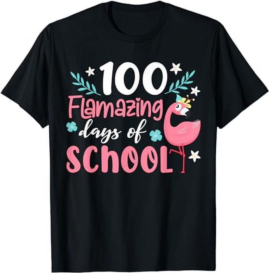 100 Flamazing Days of School Flamingo 100th Day Teachers T-Shirt ...