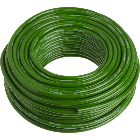 100' Flora Tube | 1/4" OD By 3/16" ID Vinyl Drip Irrigation Tubing | Green