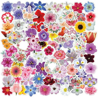 Flower Vinyl Sticker Peony Iris Rose Sticker Pack Floral Stickers  Waterproof Stickers Botanical Flower Stickers 